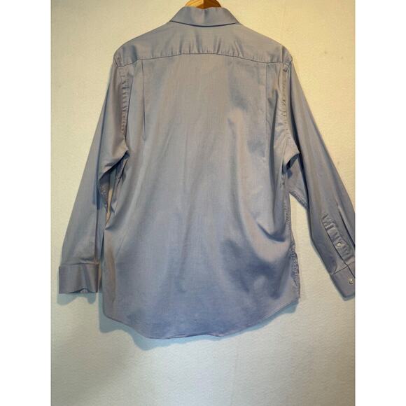 Neiman Marcus Mens Medium Blue Trim Fit Cotton Button Up Shirt 16 32/33 - Picture 10 of 10
